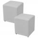 Kit 02 Puffs Quadrado L02 Decorativo Sala de Estar Linho Cinza - Lyam Decor