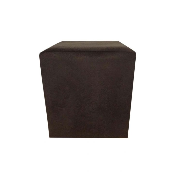 Puff Quadrado Não é Segredo Veludo Marrom Escuro Pé Fixo 40x45 NSPQ09TV-F