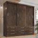 Guarda Roupa Casal Capri 3 Portas Correr 9 Gav Chocolate
