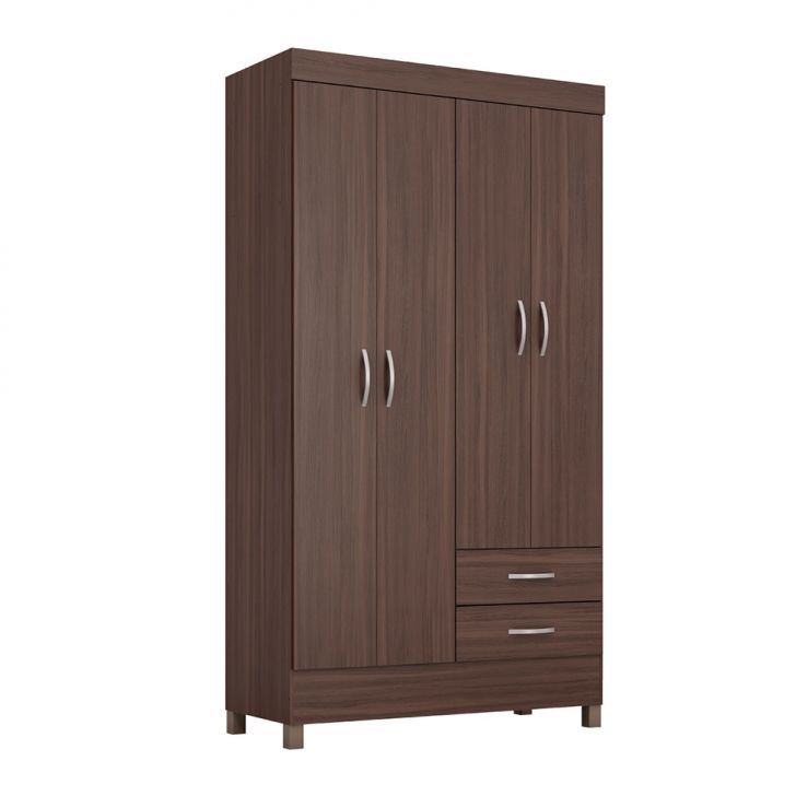 Guarda-roupa Solteiro Astro 4 Portas 2 Gavetas Café Touch