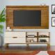 Conjunto de Rack Verona 2 GV com Painel para TV até 42 polegadas Slim Off White e Pinho
