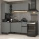 Armário de Cozinha Completa de Canto 265 cm Cinza Nice Madesa 05
