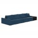 Sofá Ilha 4 Lugares Living 512cm Modulado Sala Lary Veludo Azul Marinho/PU Pto K01 - D'Rossi