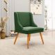 Cadeira Decorativa Sala de Jantar Pés Palito de Madeira Firenze Suede Verde Esmeralda/Natural G19 - Gran Belo