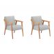 Conjunto com 2 Poltronas Flávia Cinza e Natural