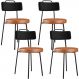Kit 04 Cadeiras Decorativas Estofada Para Sala Jantar Barcelona L02 Couríssimo Preto Camel - Lyam