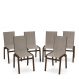 Kit 6 Cadeira Jantar Gourmet Alumínio Marrom Tela Mocca