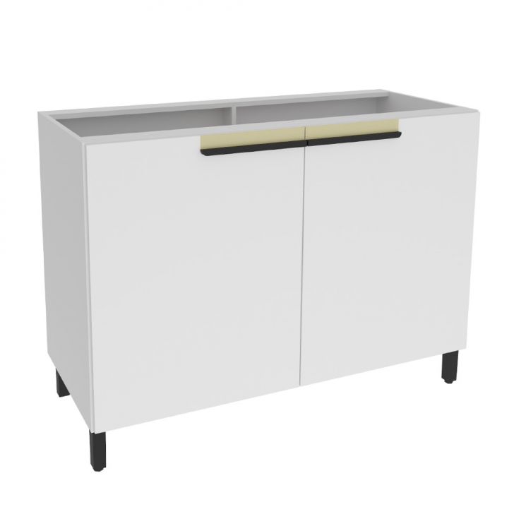 Balcão De Cozinha Manhattan 2 Portas Branco Ártico 120 Cm