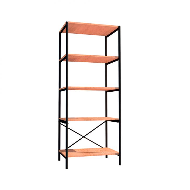 Estante Trento Madeira e Preta 150 cm