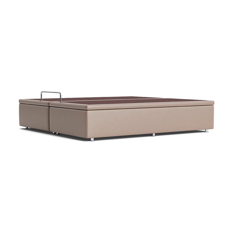 Image of Base Para Cama Box Queen Americana Com Baú Bege PLA-OR067BE40UXNMOB
