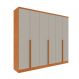 Guarda-Roupa Casal Paradiso sem Pés 6 Portas 4 Gavetas Cinamomo e Off White 270 cm
