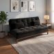 Sofá-Cama 3 Lugares Casal Premium Base e Pés de Madeira Preto