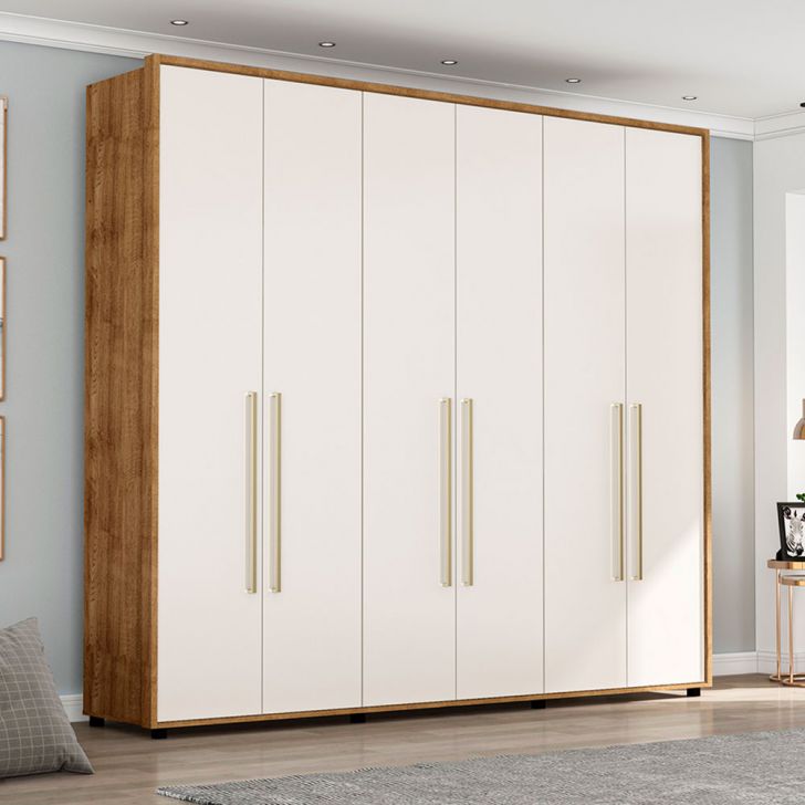 Image of Guarda-roupa Casal Coimbra 6 Portas 6 Gavetas Freijó E Off White PLA-MO895CL40SXBMOB