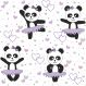 Papel de Parede Panda Ballet Fofo
