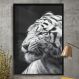 Quadro Decorativo Tigre Branco de Perfil-24x34Cm
