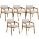 Kit 05 Cadeiras Para Sala de Jantar Estar Living Giorgia L02 Bouclê Cru - Lyam Decor