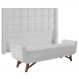Cabeceira Cama Box Queen 160cm Pisa e Recamier Neville P02 Bouclé Branco - Mpozenato