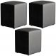 Kit 03 Puffs Quadrado L02 Decorativo Couríssimo Preto Brilho - Lyam Decor