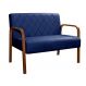 Poltrona Namoradeira 2 Lugares Lara - Suede Azul Marinho