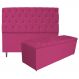 Kit Cabeceira e Calçadeira Liverpool 140 cm Casal Suede Pink - Amarena Móveis