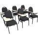 Kit com 6 Cadeiras Universitária para Auditórios Linha Hotel Marrom