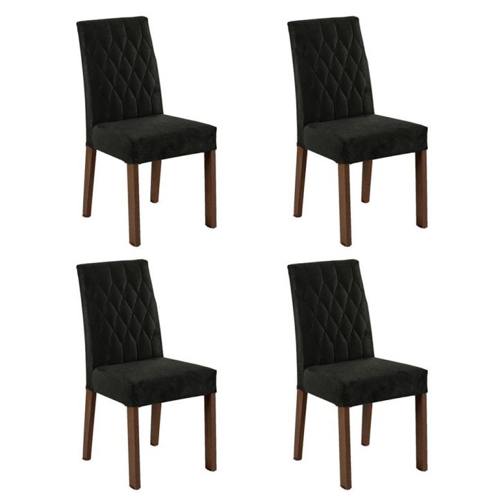 Kit 4 Cadeiras de Jantar 4256 Rustic/Oxford Madesa