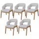 Kit 05 Cadeiras de Jantar e Estar Living Estofada Lince L02 Linho Cinza - Lyam Decor