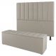 Kit Cabeceira e Baú Cama Box Casal Cora 140cm Suede Bege - Desk Design