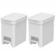 Kit 2 Lixeiras de Pedal com Aro Interno 6 Litros para Banhei