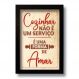 Quadro Decorativo Frase Cozinhar Uma Forma de Amar 33x43 cm
