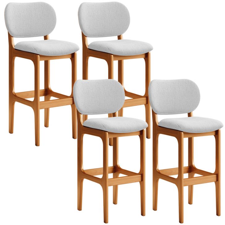 Kit 4 Banquetas Alta Bar Cozinha Sala Jantar Fixa Betta L02 Imbuia Linho Cinza - Lyam Decor