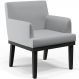 Poltrona Decorativa Para Sala De Estar Base Preto Beatriz W01 Linho Cinza - Lyam Decor