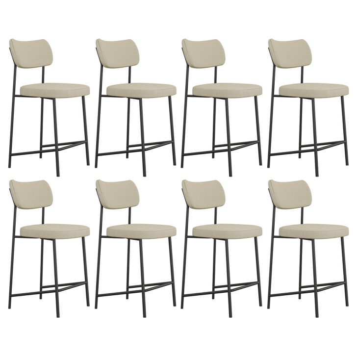 Banqueta Cozinha Média Kit 8 Milli Linho Areia A14          - Mpozenato