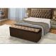 Cabeceira e Calçadeira Baú King 190cm Para Cama Box Sofia Suede Marrom - DS Móveis