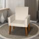 Poltrona Decorativa Mel Material Sintético Bege Dal Poz Estofados