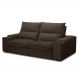 Sofá Retrátil 3 Lugares com Porta Copo 230cm Andes F05 Veludo Marrom Escuro - Mpozenato