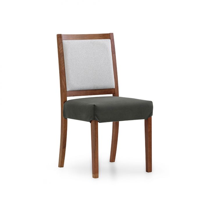 Cadeira Yang Poliéster Chumbo Esverdeado e Cru