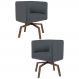 Kit 2 Poltronas Decorativas Base Ka Madeira Betina C-03 Corano Cinza - Domi