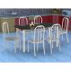 Conjunto de Mesa Granada com 6 Cadeiras Madri Branco e Preto Listrado GR