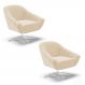 Kit 02 Poltronas Giratória Giovana Suede Base Cromada - D'Rossi