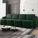 Sofá Cama Modulado Retrátil e Reclinável Decorativo Varsóvia 436cm Veludo Verde G33 - Gran Belo