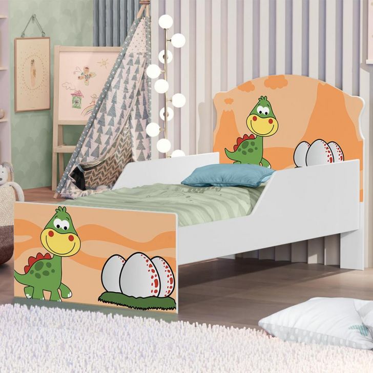 Mini Cama Dinossauro Bebê Com Colchão