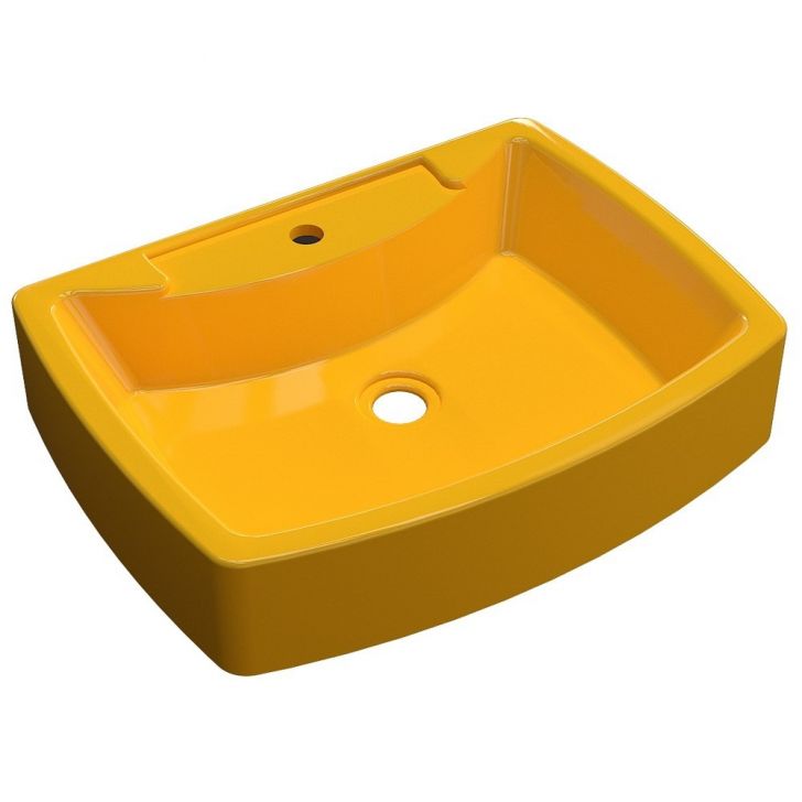 Cuba Pia De Apoio Para Banheiro  Retangular Aria RT50 Amarelo C08 - Mpozenato