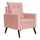 Poltrona Decorativa Ligia Luxo Veludo Rosê - DS Estofados