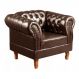 Poltrona Chesterfield Dom Pedro Vintage Retrô Capitonê Couro Marrom