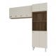 Kit Torre Quente Paneleiro 4 Portas 2 Nichos e Armário Suspenso Aéreo 4 Portas 118cm Modulado Cozinha Savana Off White