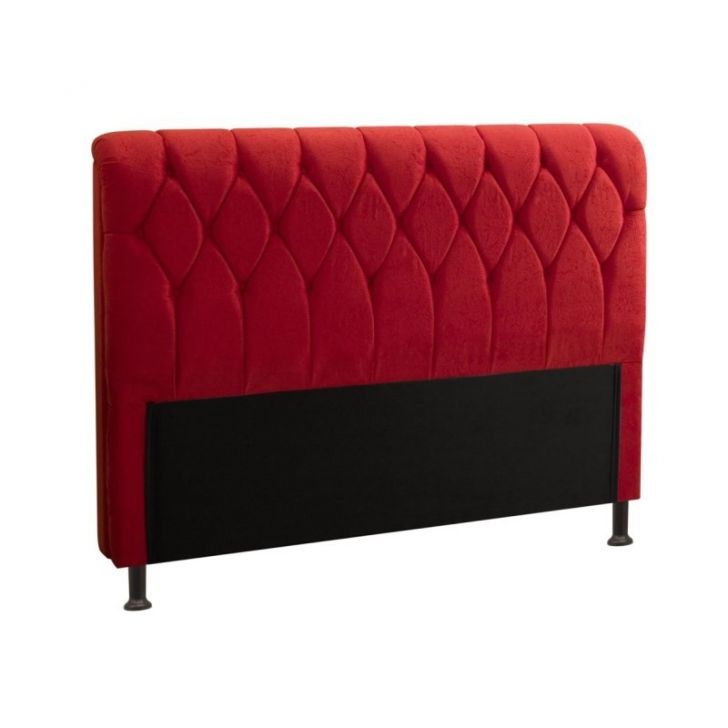 Cabeceira Cama Box Casal King 195cm Miami Veludo Vermelho - JS Móveis
