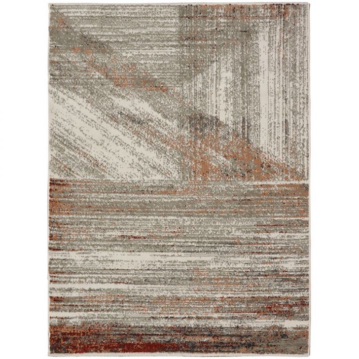 Tapete Capri Retangular Veludo (200x300) Marrom e Cinza