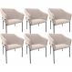 Kit 6 Cadeiras Para Sala de Jantar Estar Living Olívia L02 Suede Bege - Lyam Decor