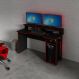 Mesa Escrivaninha Gamer com 4 Nichos Tecno Mobili - Preto/Vermelho